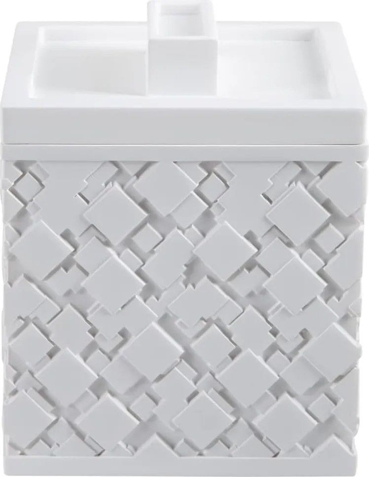 Organizer da bagno bianco in poliresina per dischetti di cotone Agda – Spirella