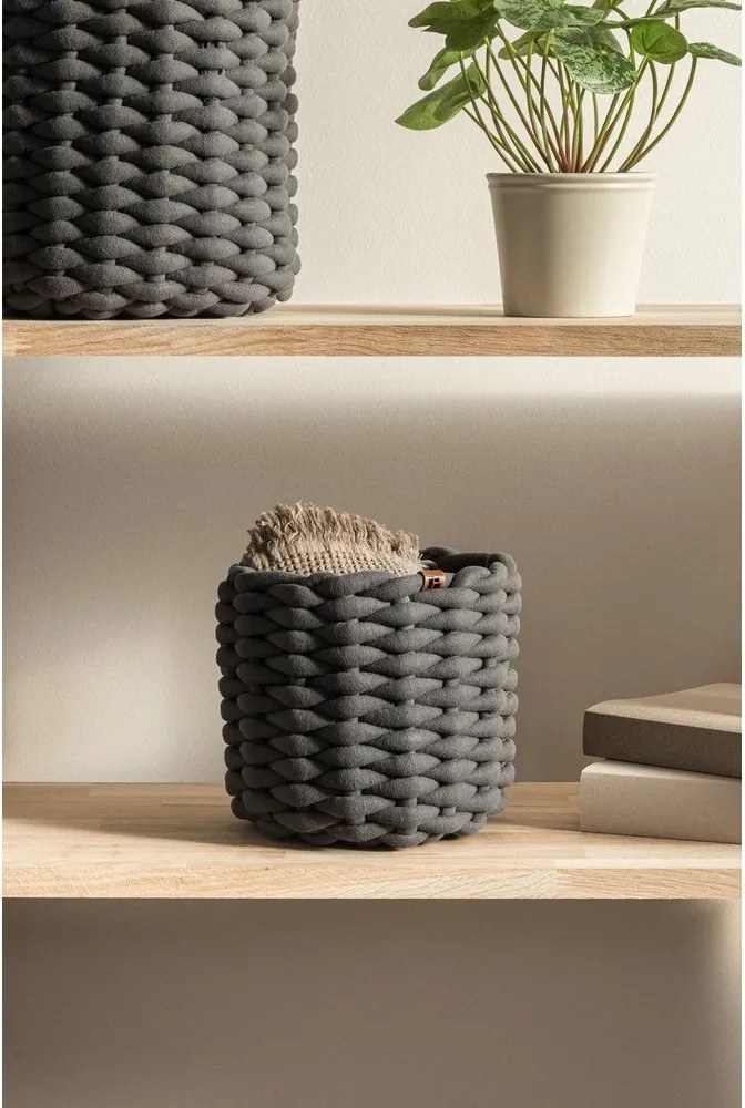 Cesto in tessuto ø 21x17 cm Peach Skin Round S – Bigso