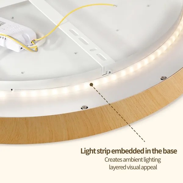 Brilagi-LED lampada dimmerabile GLASS POOL DOUBLE LED/80W/230V 60 cm, finitura effetto legno + telecomando