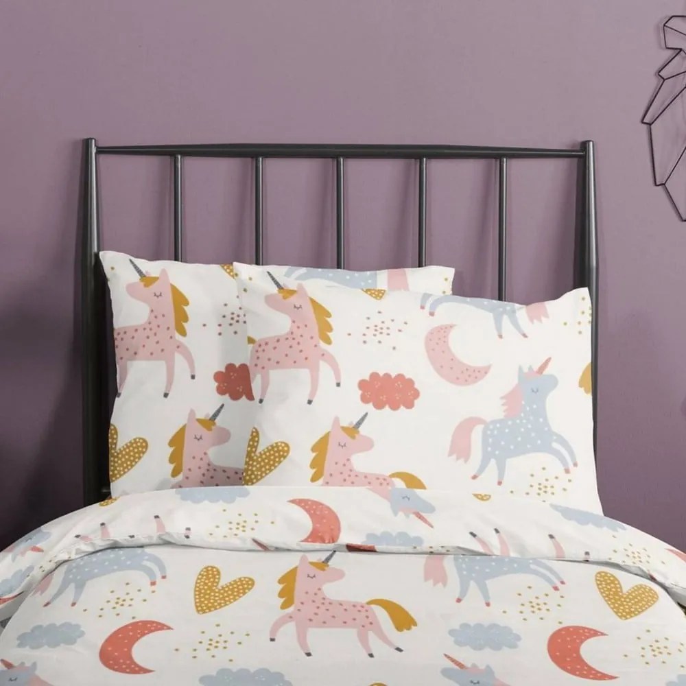 Biancheria da letto in cotone per bambini Unicorno, 140 x 220 cm - Good Morning