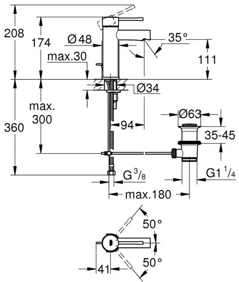 GROHE 32898001 - Miscelatore per lavabo ESSENCE DN 15 cromo lucido