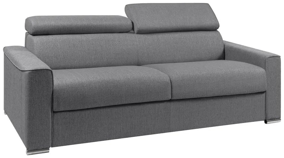 Divano letto a ribalta 4 posti in tessuto Grigio - Materasso larghezza 160 cm - Spessore 22 cm - VIZIR