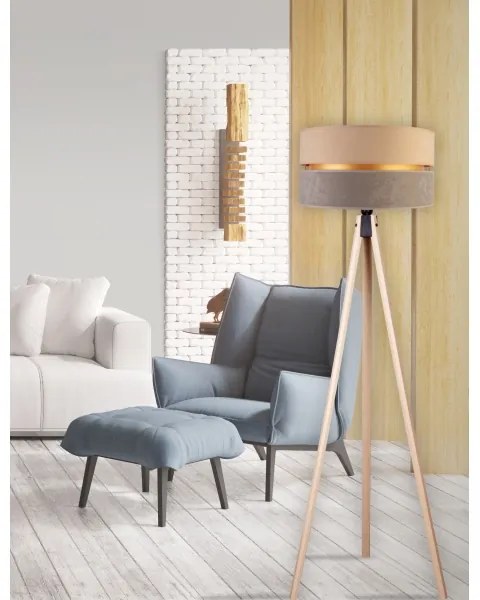 Duolla - Lampada con piedistallo DUO 1xE27/60W/230V diametro 44 cm beige/grigio/beige