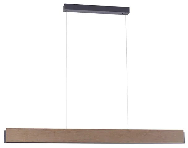 Lampada a sospensione marrone 121 cm incl. LED con telecomando - Ajdin