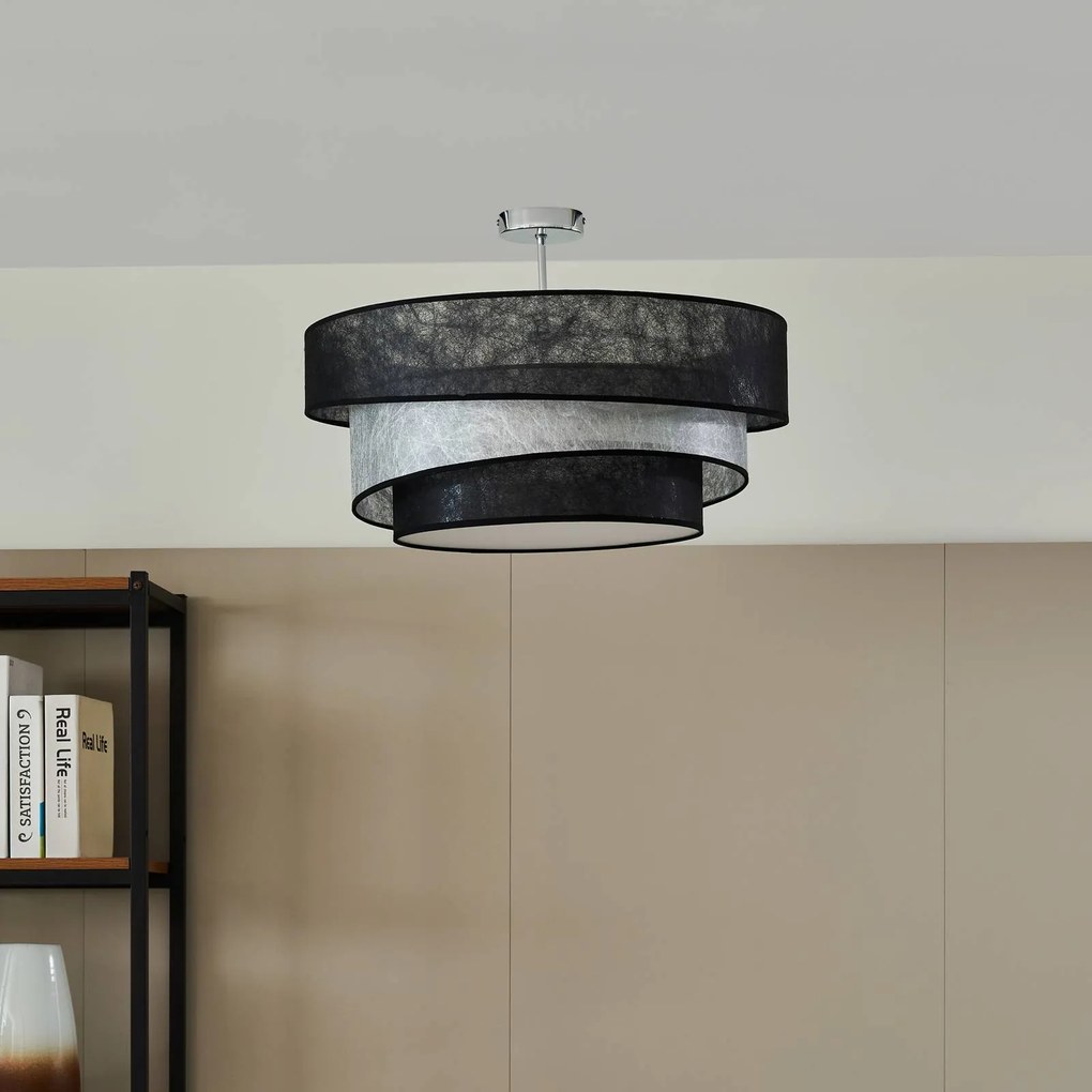 Plafoniera soffitto Ayvira Lindby, dimmerabile, Nero, Soggiorno / Sala da pranzo, Metallo, Moderno, Plafoniera