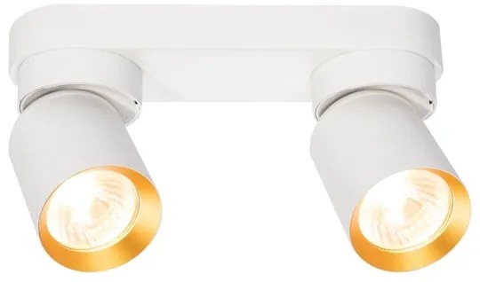 Faretto ANDY 2xGU10/8W/230V bianco/oro
