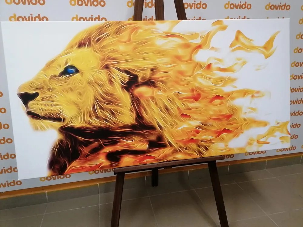 Quadro su tela – Leone infuocato