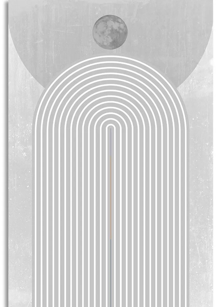 Stampa su tela – Arcobaleno grigio moderno Mid-Century