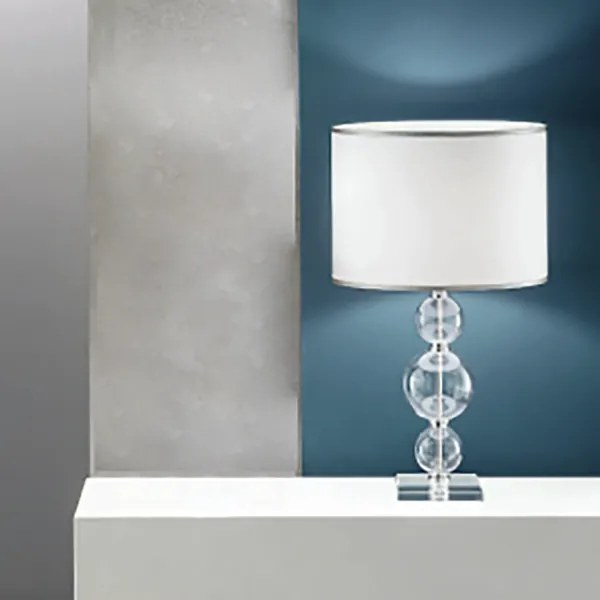 Lampada da tavolo TEBE 35x64 cm in vetro lavorato a mano Cromo