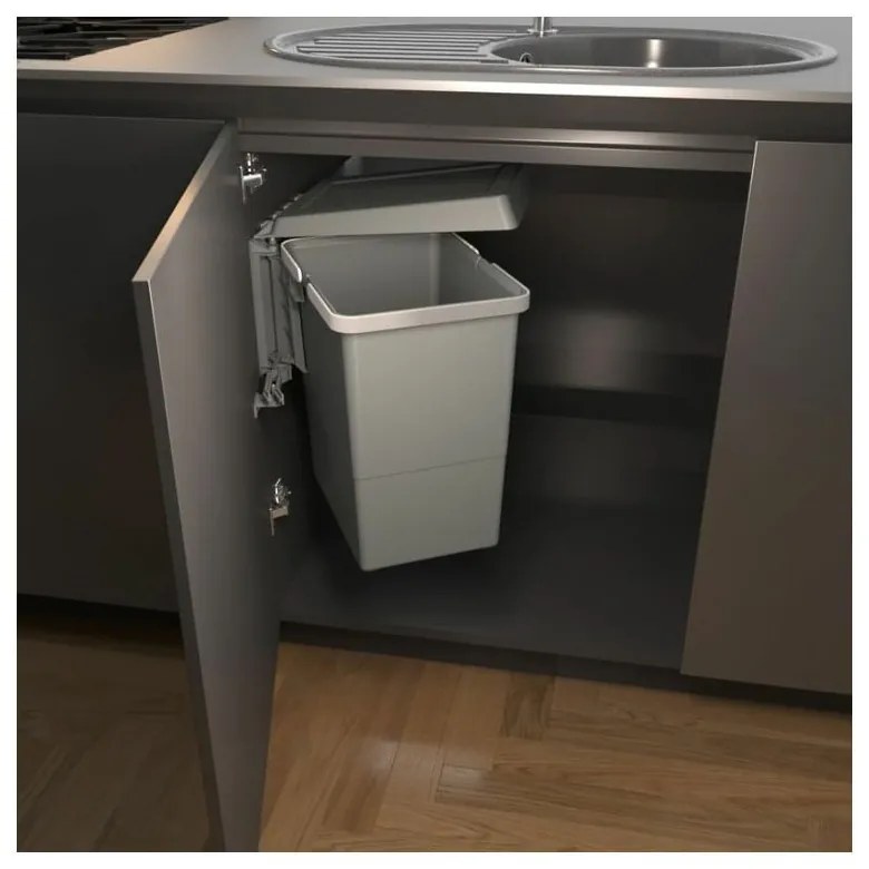 Cestino per rifiuti in plastica incorporato da 18 l Swing 2.0 - Elletipi