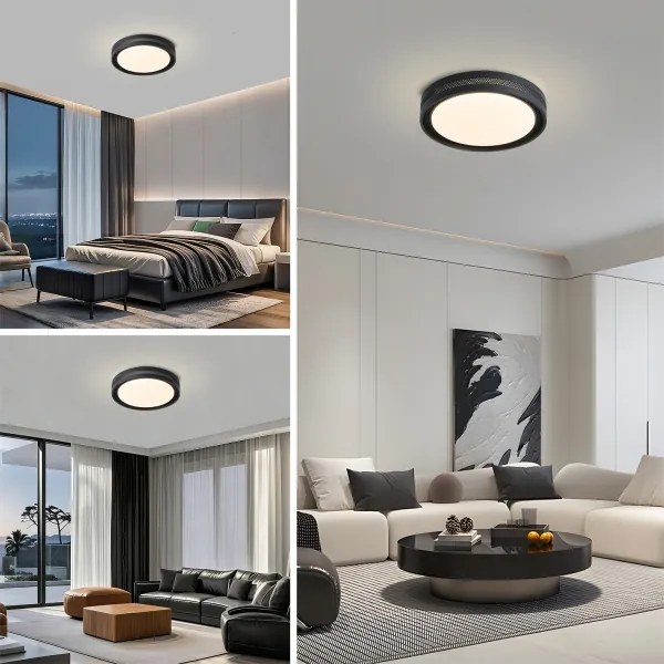Brilagi - Plafoniera LED dimmerabile KREON LED/54W/230V 3000-6000K nero Ø 38 cm + telecomando