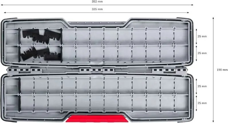 PRO Tough Box Large per accessori, 50 x 120 x 355 mm