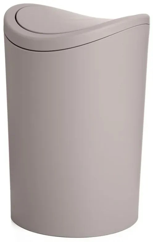 Pattumiera bagno in polipropilene tortora 6 Lt con coperchio basculante