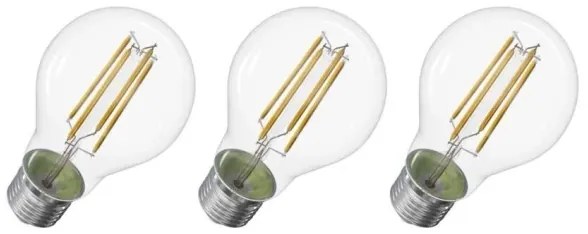 SET 3x Lampadina LED FILAMENT A60 E27/5W/230V 2700K Classe energetica A