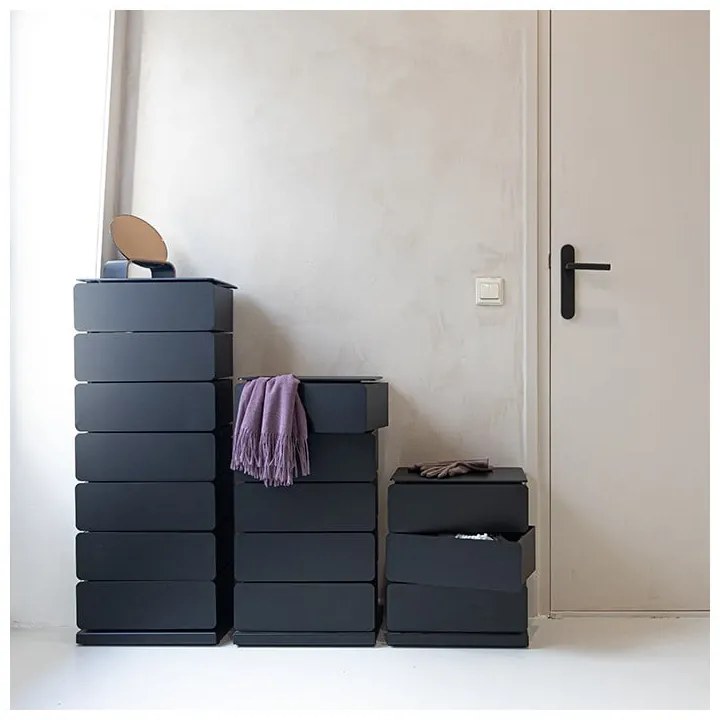 Cassettiera nera in metallo 37x99x26 cm Joey – Spinder Design