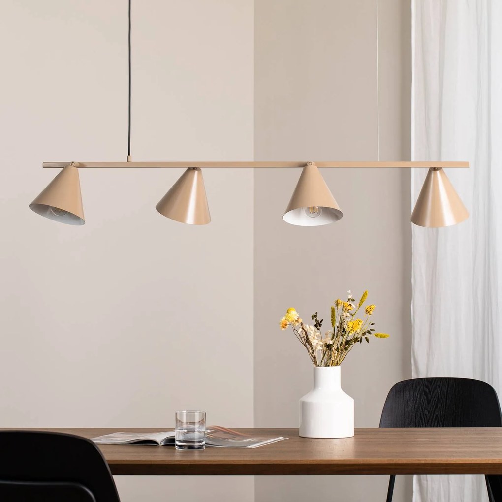 Lampada a sospensione Hängeleuchte Form 4 ALDEX, dimmerabile, Crema / Ambra, Soggiorno / Sala da pranzo, Metallo, Moderno, Lampada a sospensione
