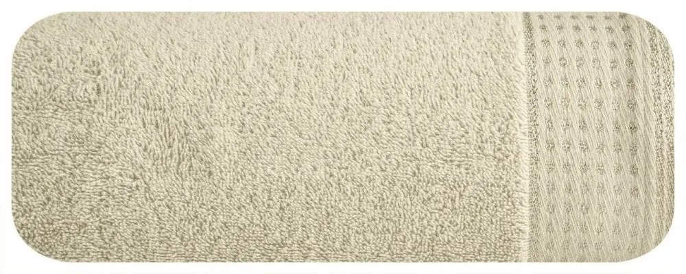 Asciugamano in beige con orlo evidenziato da puntini e filo lurex lucido Larghezza: 50 cm | Lunghezza: 90 cm