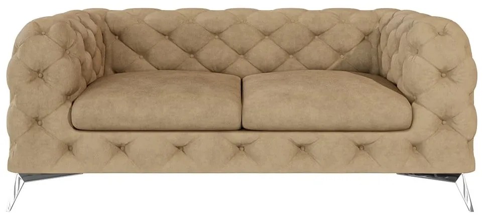 Divano marrone chiaro con rivestimento in velluto 185 cm Chelsea – Ropez