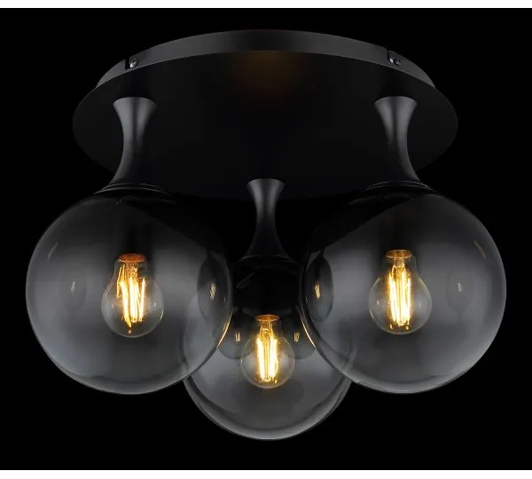 Globo 15885-3D - Lampadario a plafone DALTON 3xE27/10W/230V diametro 46 cm nero