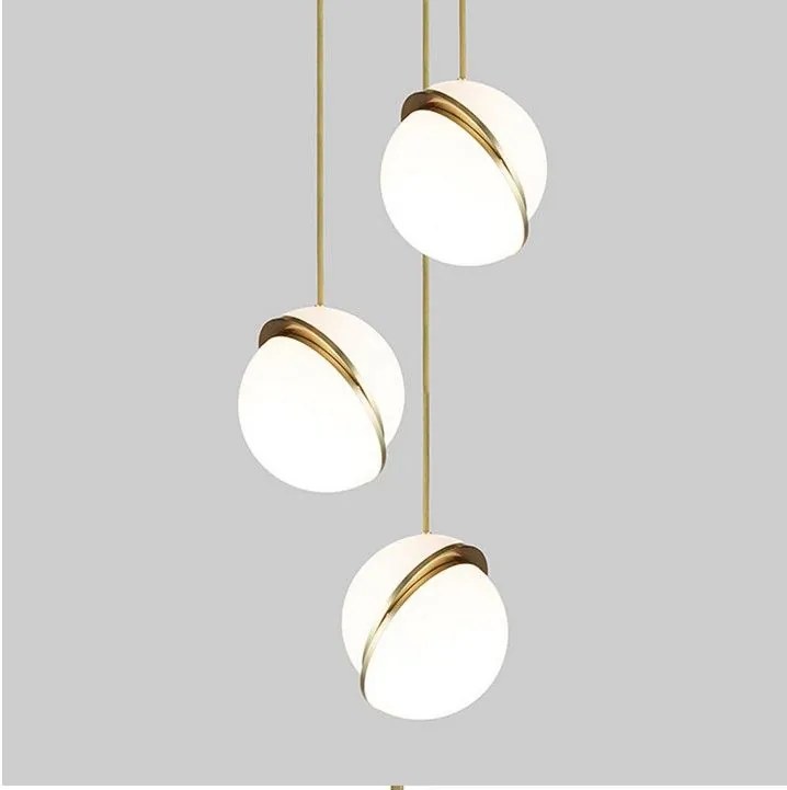 Lampada Da Soffitto Pensile Acrilico Palla Bianco Oro APP481-1CP