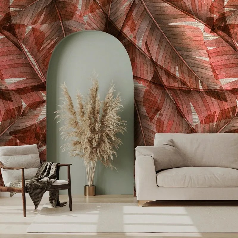 Fotomurale Foglia, rosso 400X300 cm
