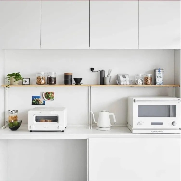 Ripiano aggiuntivo bianco/di colore naturale in legno 28,5x8,5 cm Tower – YAMAZAKI