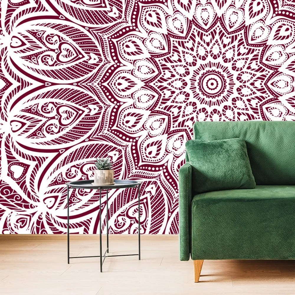 Carta da parati – Mandala dell'armonia su sfondo rosa