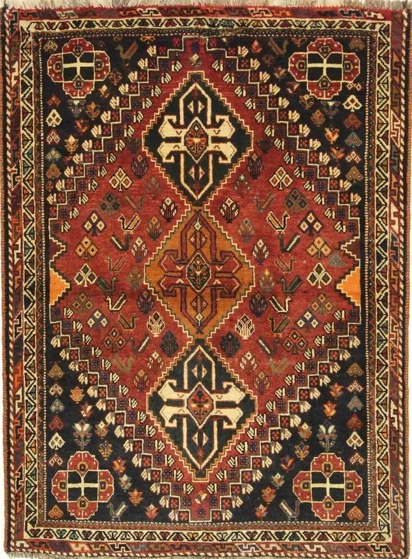 Gashghai Tappeto persiano 120x160 Rosso (Iran) Annodato A Mano