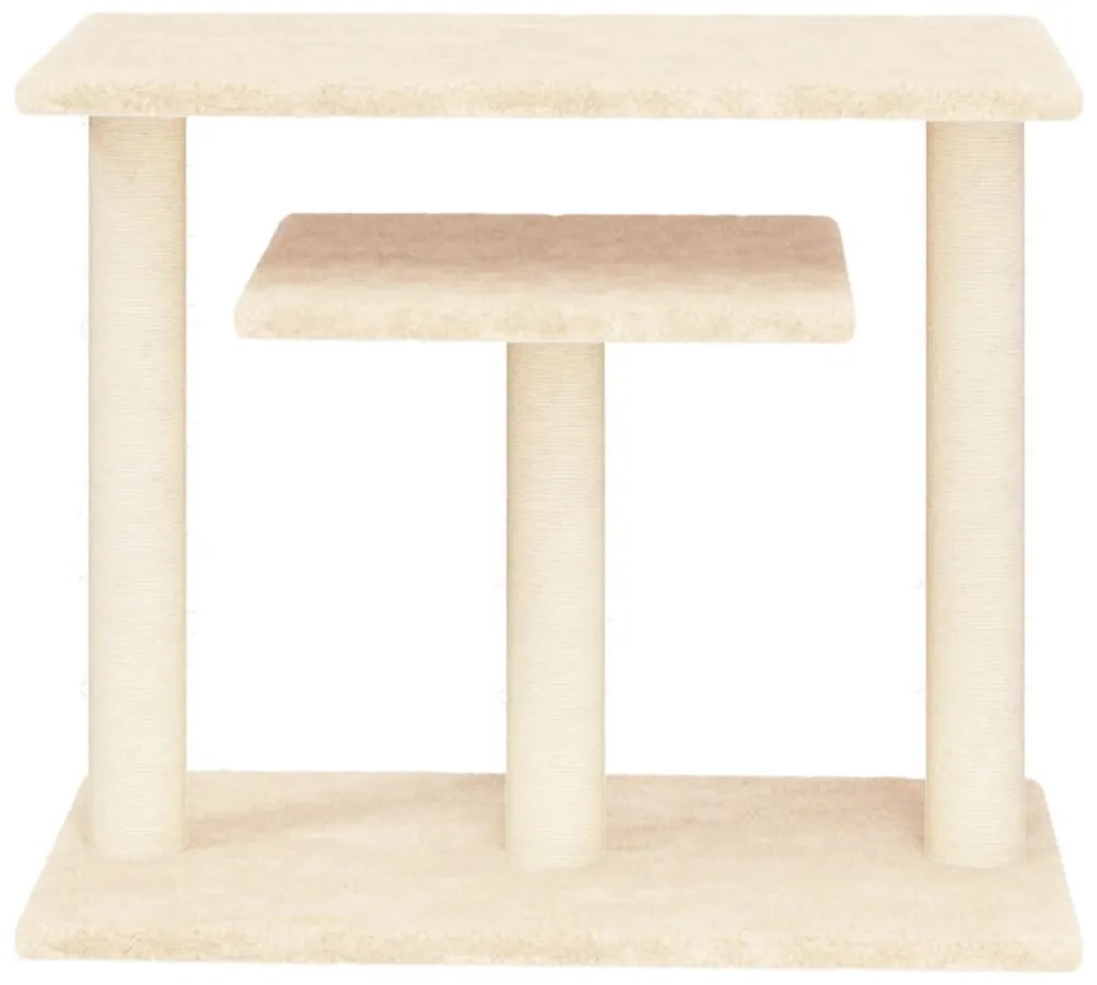 Pali tiragraffi per gatti con piattaforme crema 62,5 cm