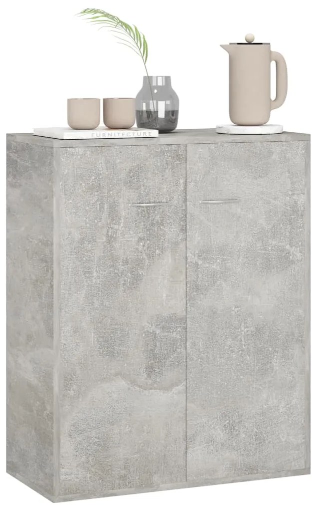 Credenza calcestruzzo grigio 60x30x75 cm in truciolato