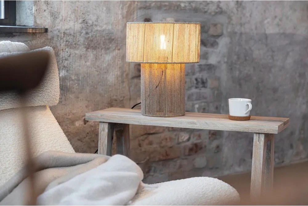 Lampada da tavolo in colore naturale con paralume in juta (altezza 38 cm) Soga - Markslöjd