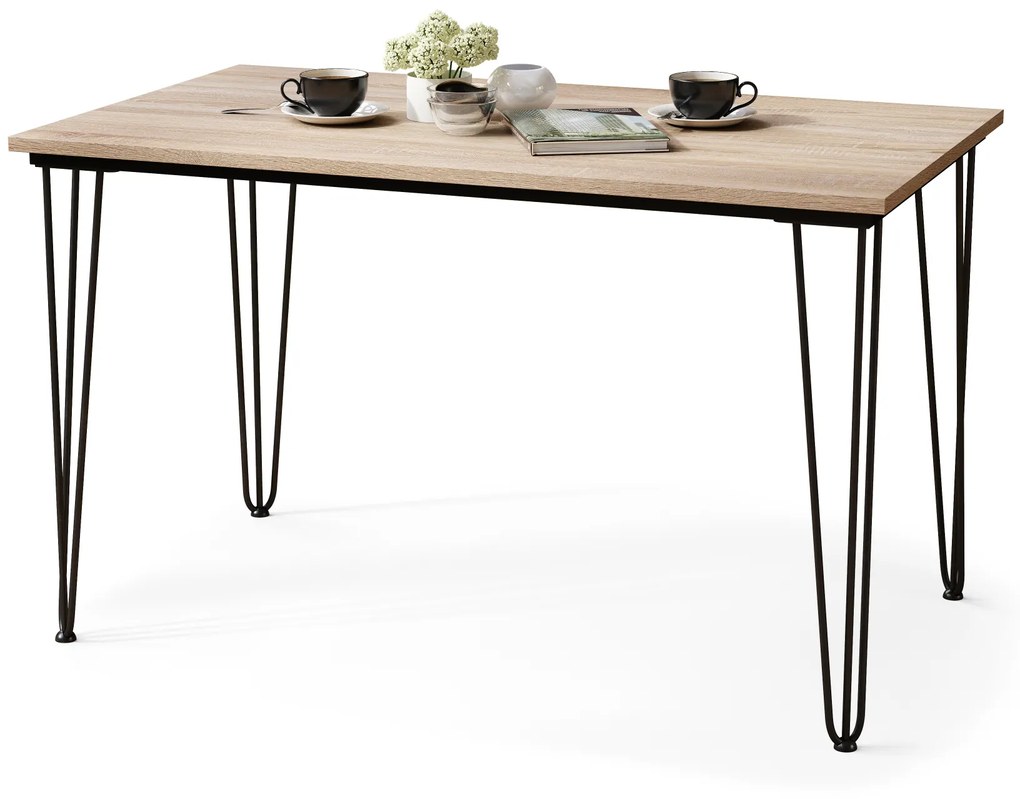 HAIRPIN S-120 Rovere Sonoma - TAVOLO LOFT PER CUCINA SALA DA PRANZO SALONE