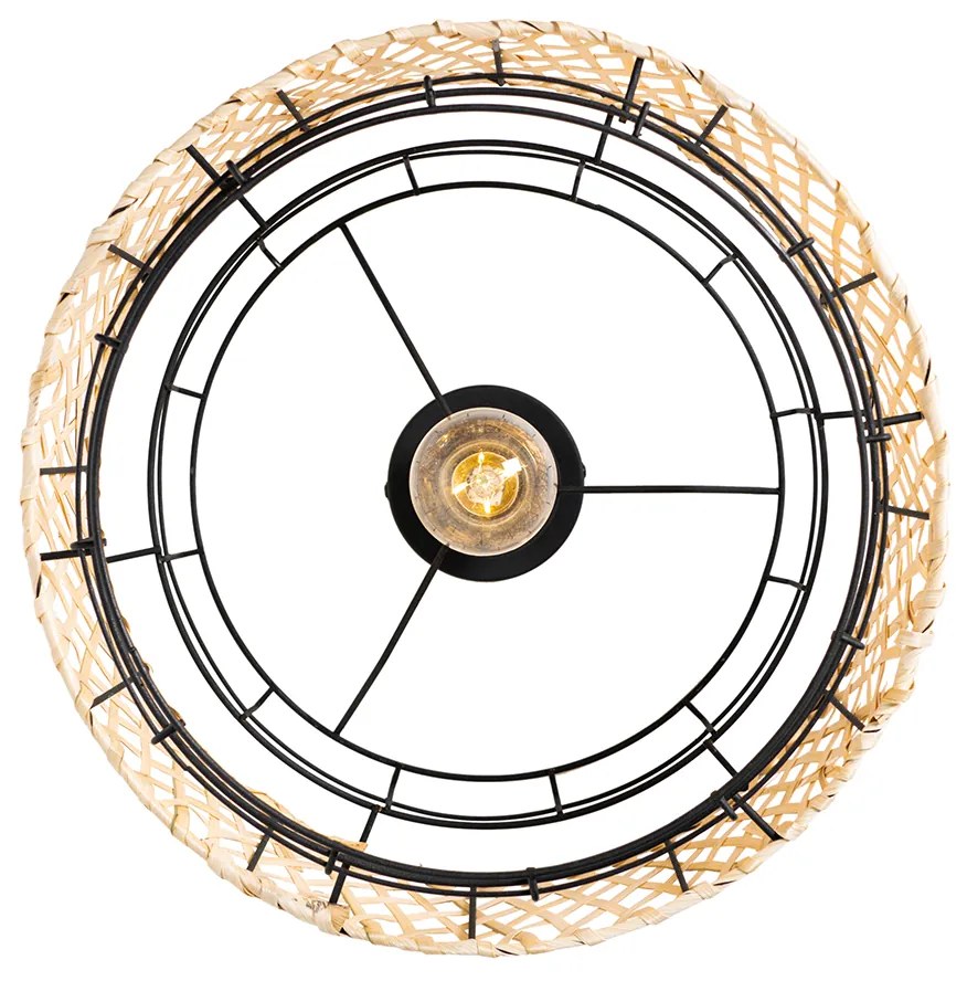 Plafoniera orientale nera con bambù - Irena