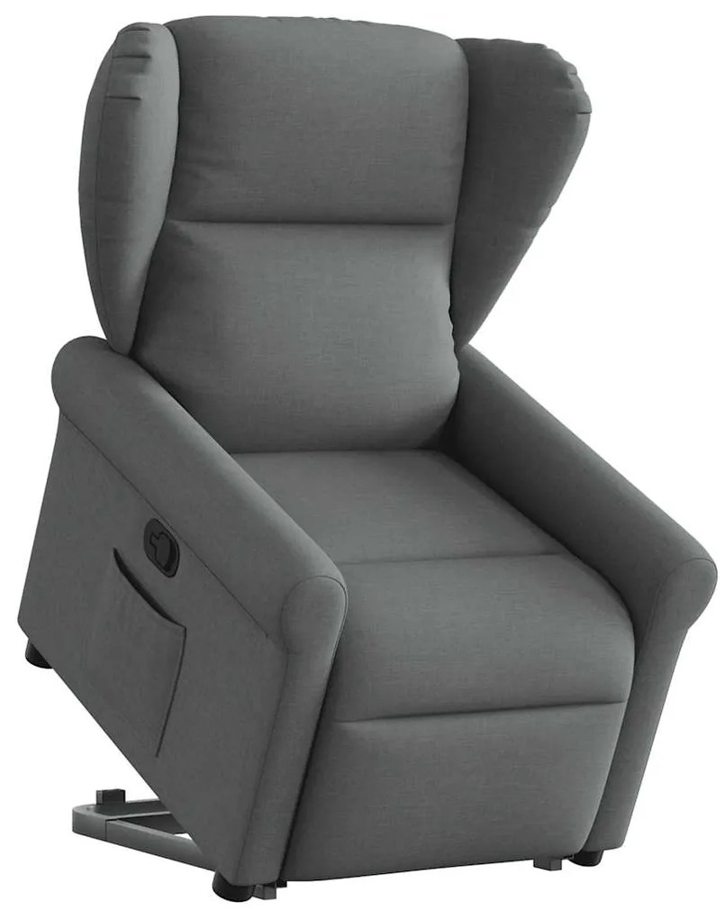 Poltrona Alzapersona Reclinabile Grigio Scuro İn Tessuto /