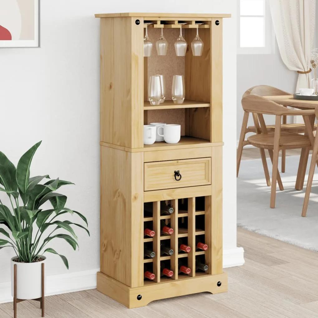 Portabottiglie vino corona 56x35x120 cm legno massello di pino