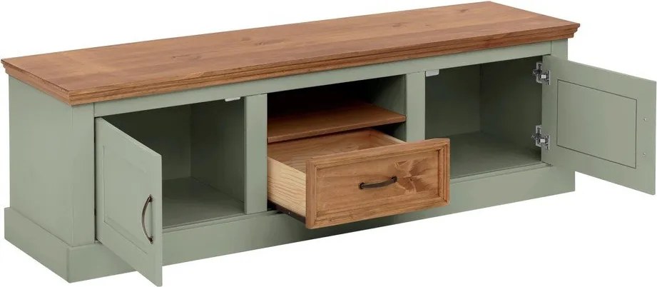 Mobile TV verde chiaro in legno di pino 160x50 cm Selma - Støraa