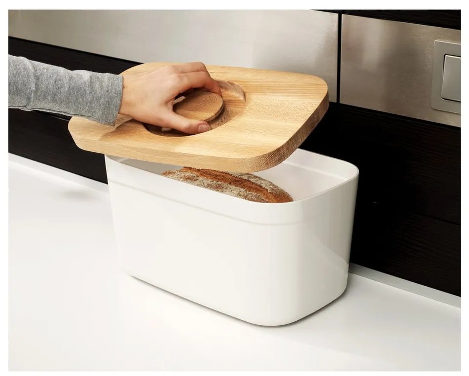 Cestino per pane bianco con coperchio in legno Cestino - Joseph Joseph