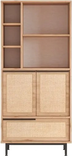 Mobile Multiuso Da Bagno Con Ante Frontali E Vani A Giorno 75x36x160 Rafia Ocean