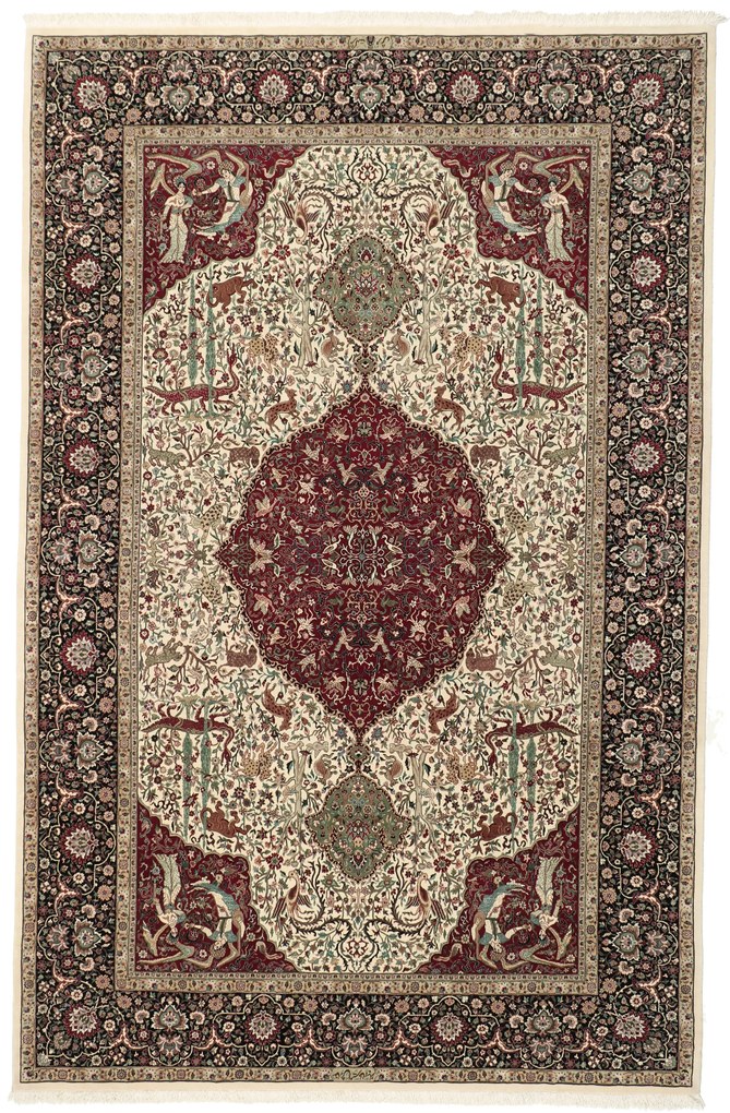Isfahan Tappeto 320x210 (Iran) Annodato A Mano