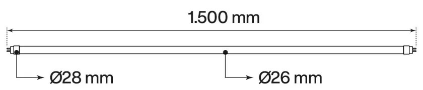 Tubo LED 22W 150cm 130lm/w - CHIP LED OSRAM - Starter Incluso Colore  Bianco Naturale 4.000K