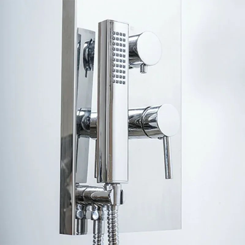 Colonna doccia multifunzione cromo lucido con 4 getti in acciaio inox