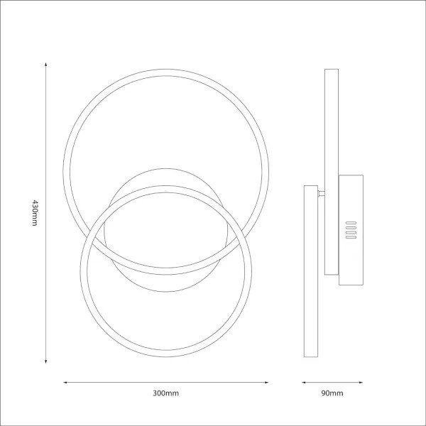 Plafoniera LED TITANO LED/12W/230V nera