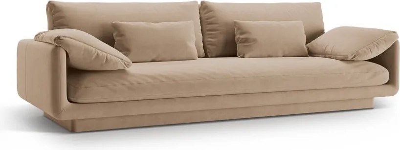 Divano beige con rivestimento in velluto 250 cm Torino – Micadoni