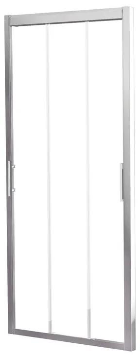 Porta doccia 3 ante scorrevoli Elyt  90 cm, H 190 cm in vetro, spessore 6 mm trasparente cromato