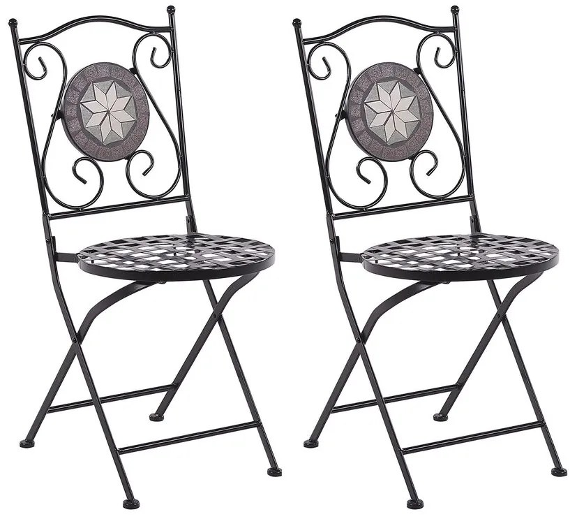 Set di 2 sedie da giardino in metallo nero CARIATI Beliani