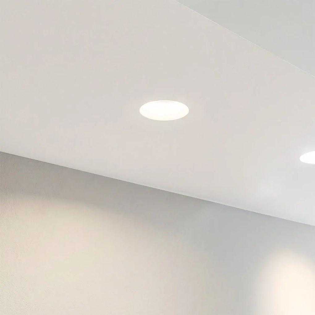 Portafaretto Rotondo Ø130x45mm GU10 in Gesso Pitturabile