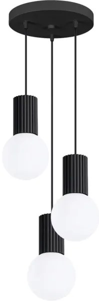 Sollux SL.1715 - Lampadario a sospensione con filo HALO 3xG9/8W/230V diametro 25 cm nero