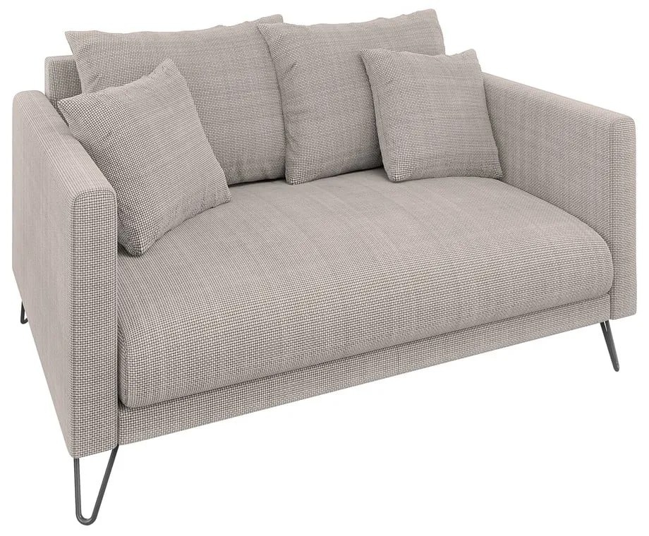 Divano marrone chiaro con rivestimento in ciniglia 140 cm Freya – Ropez