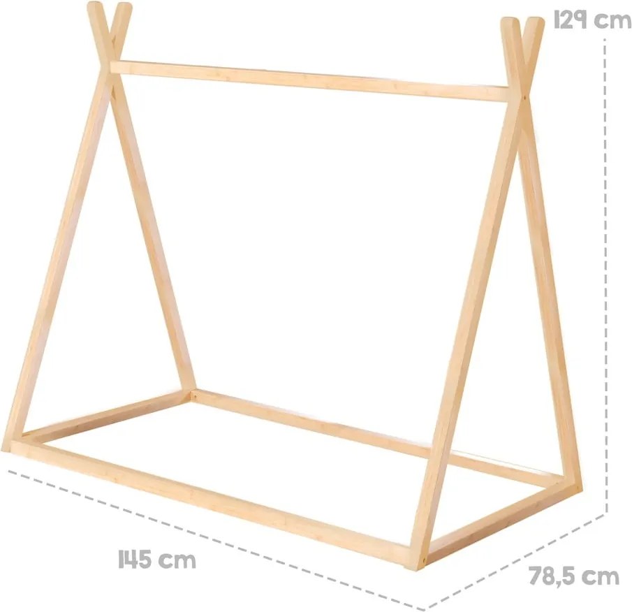 Letto per bambini in colore naturale 70x140 cm Montessori - Roba