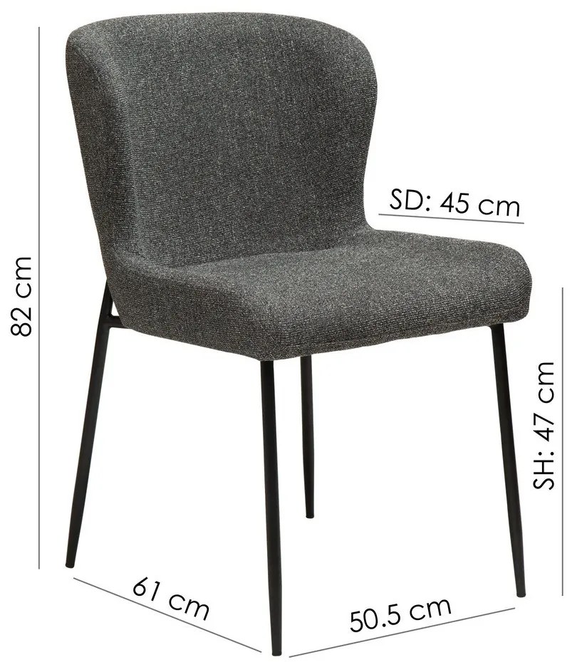 Sedia da pranzo grigio scuro Glam - DAN-FORM Denmark